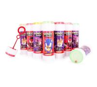 Toyland® Pack of 12 Sonic the Hedgehog Bubbles With Wands, 60ml Solution & Novelty Maze Lid - Pocket Money & Party Bag Toys