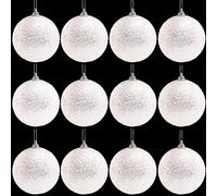Toyland® Pack of 16-9cm Glittery Christmas Tree Baubles - Traditional Christmas Ornaments