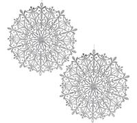 Toyland® Pack of 2-39cm Silver Glitter Snowflake Pendant Christmas Decoration