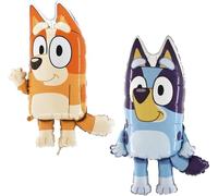 Toyland® Pack Of 2-81cm (32") Bluey & Bingo Shaped Character Foil Balloons