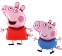 Toyland® Pack Of 2-94cm (37") Giant Jumbo Size Peppa Pig & George Pig Character Foil Balloon - Party Balloons