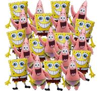 Toyland® Pack Of 20-37cm (15") Spongebob Squarepants & Patrick Star Mini Balloons - Sticks & Cups Included - Birthday Party Decorations