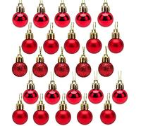 Toyland Pack of 25-25mm RED Shiny and Matt Christmas Tree Ornaments