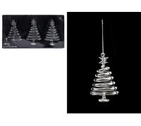 Toyland® Pack Of 3-8cm Glass Christmas Tree Baubles - Spiral design