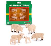 Toyland® Pack of 6 - 1:32 Scale Sheep & Lambs - Collectable Farmyard Animals - Imaginative Role Play Figures - 3+ Years