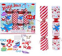 Toyland® Pack of 6 - Children's Under-the-Sea Christmas Crackers - Fun Party Crackers with Hats, Jokes & 20 Photo Props - Kids' Festive Table Favour Set - Ocean Theme