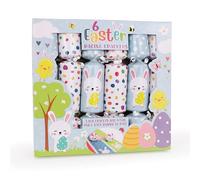 Toyland® Pack of 6 Fun Easter Crackers With Racing Game - Each Party Favour Has a Pull Back Bunny To Race