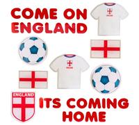 Toyland® Pack of 9 England Themed 3D Gel Window Stickers Including Come On England & It's Coming Home - World Cup and Euros Decor - English Party Decorations