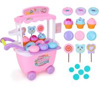 Toyland® Push Along Cake & Dessert Shop Cart - Pretend Food Playsets