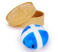 Toyland® Scotland Flag Design Squishy Bao Dumpling Sensory Fidget Toy with Plastic Steamer Box - Squeeze Toys for Kids - Euro & World Cup Accessories