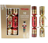 Toyland® Set Of 10 Large Luxury Crackers - Nutcracker & Tartan Design - Christmas Table Decorations