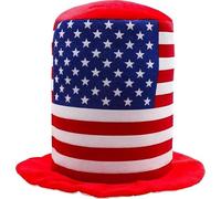Toyland® Stars & Stripes USA Velvet Big Top Hat - American Fancy Dress Accessories - 4th July - Independence Day -Novelty Hats