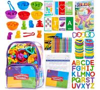 Toylink Toddler Toys, Preschool Learning Set with Backpack & Flash Cards & Colour Sorting Toy & Colouring Book & Magnetic Letters, Educational Montessori Toys for 2 3 4 5 6 Year Olds