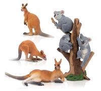 toymany Australian Wildlife Animal Figurines Includes Koala and Kangaroo Figure, Plastic Forest Animal Figures Toy Set, Cake Toppers Christmas Birthday Gift for Kids Toddlers