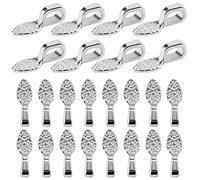 TOYMIS 100Pcs 15x5mm Oval Spoon Glue on Earring Bail Jewelry Bails for DIY Making Scrabble Glass Cabochon Tiles Pendants (Silver)