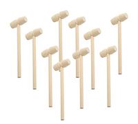 TOYMIS 10Pcs Wooden Crab Mallets Seafood Shellfish Hammers Dessert Making Mallet for Cracking Chocolate Seafood Shell, Small Wooden Mallets