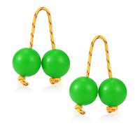 TOYMIS 2 Pairs of Aslatuas Rhythmic Ball, Kashaka Shaker Instrument Classical African Shaker Rattle Hand Percussion for Kids Adults Weddings Parties Musical Class (Green) (Z11063)