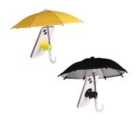 TOYMIS 2pcs Cell Phone Umbrella, Multifunctional Adjustable Phone Umbrella Cute Phone Shade Umbrella with Piggy Style Suction Cup for Phone Sunshade, Glare Blocking (Yellow & Black)