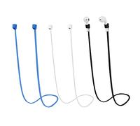 TOYMIS 3pcs Magnetic Anti-Lost Straps, Sport Earbud Lanyard Strap Soft Silicone Anti-Lost Straps Compatible with AirPods Pro/3/2/1 (Black, White, Blue)