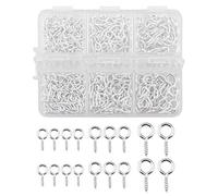 TOYMIS 400pcs Mini Screw Eye Pins, Mini Metal Eye Pins Small Eye Pin Pendants for DIY Art&Crafts, Jewelry Making Findings, Charm Bead Supplies (Silver, 3 Different Sizes)
