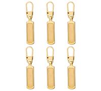 TOYMIS 6pcs Zipper Pull Replacement, Detachable Metal Gold Zipper Pull Repair Kit for Clothes, Jacket, Pants, Jeans, Luggage, Suitcase, Purse, Handbag