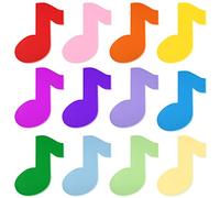 TOYMIS 72pcs Music Note Cutouts, Colorful Cutouts Large Music Note Silhouette Wall Decals for Music Theme Party Birthday School Bulletin Board Craft Home Wall Decor