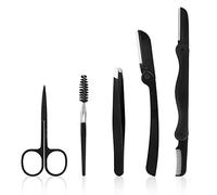 TOYMIS Eyebrow Kit, 5 in 1 Eyebrow Trimmer Eyebrow Grooming Set,Includes Eyebrow Trimmer, Eyelash Extension Brush, Scissors, Slant Tweezers for Men and Women Beauty Tool Z08163