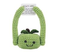 TOYMIS Funny Positive Apple, Emotional Fruit Support Knitted Potato Doll Crochet Apple Positive Fruit Crochet for Encouraging Gift Home Office Decoration Festive Gift(Green)