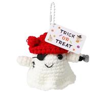 TOYMIS Halloween Baby Gift, Doll Ornaments Gifts Kid Halloween Pirate Ghost Decoration Positive Crochet Toy Cute Depressed Knitted Doll for Kids Boys Friends Room Office Desktop Decor