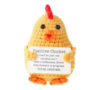 TOYMIS Positive Baby Chick, Emotional Chicks Support Animal Positive Crochet Chicken Doll for Invigorating Gift Home Office Decoration Festive Gift(Yellow)