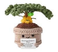 TOYMIS Positive Coconut Tree, Crocheted Tropical Plant Emotional Doll Support Plant Coconut Tree Crochet for Motivational Knitted Gift Summer Home Office Decoration Back to School Gift