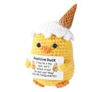 TOYMIS Positive Duck, Ice Cream Duck Crochet Emotional Doll Support Positive Animal for Uplifting Gift Summer Home Office Decoration Back to School Gift