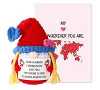 TOYMIS Positive Gnome, Emotional Doll Support Plush Knitting Crochet Encouraging Knitted Tiny Gnome Gift with Message Greeting Card for Women Male Souvenir Unique Relationship Symbol(for Husband)