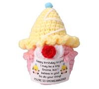 TOYMIS Positive Knitted Gnome, Birthday Plush Emotional Doll Support Crochet with Cheer up Message Card for Close Friends Family Members Favor Inspirational Home Office Decor Gifts Decorations