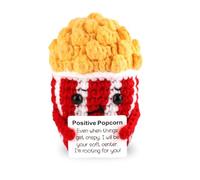 TOYMIS Positive Popcorn Crochet, Positive Popcorn Crocheted Popcorn Positive Knitted Food Crochet Food Doll Knitted Food Positive Knitted Doll for Party Decoration Inspirational Gift