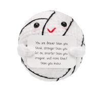 TOYMIS Positive Volleyball Doll, Cute Funny Crochet Inspirational Support Volleyball Toy, Positive Emotional Knitted Plush Doll with Positive Card for Sports Lover Friends Party Gift Decorations