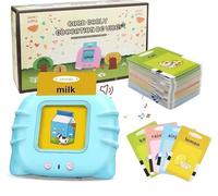 TOYNEST Smart Early Education Flash Cards Talking Device Toy Learning Words Shapes Animals Nature Colours, insert Card Machine Pre School Montessori 3 4 5 6 Years Old Toddlers Kids Children (Blue)