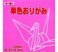 Toyo Origami Paper Single Color - Rose Pink - 15cm, 100 Sheets