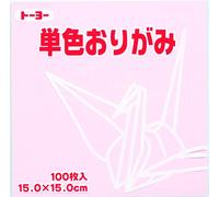 TOYO Origami Paper Single Colour - Cherry Blossom - 15 cm, 100 Sheets,064122