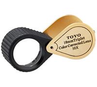TOYO Professional 10X Magnifying Jeweler's Loupe with 18mm Triplet Lens, Gold
