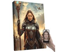 toyofmine 4K HD Personalised Portrait from Your Photo, Custom Canvas Wall Art as Unique Gift for Women, Turn Her into Royalty (The Renaissance Noble Lady, 5"/6"/8"/10"/11"/12"/14"/16"/18"/20")
