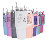toyofmine Personalised Tumbler 40oz Engraved with Name - Customise Stainless Steel Travel Mug, Double-Wall Insulated for Hot/Cold Drinks Gift for Men, Women, Papa, Mama