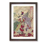 Toyohara Chikanobu Japanese Oriental Western Framed Print | A2 Walnut Framed Wall Art | Ready to Hang | Asian Nature Picture | Living Room Bedroom Lounge Office