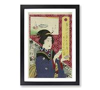 Toyohara Kunichika Japanese Oriental Vol.1 Framed Print | A2 Black Framed Wall Art | Ready to Hang | Asian Nature Picture | Living Room Bedroom Lounge Office