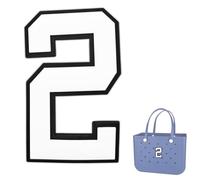 TOYORK Bag Charms for Bogg Bag,Decorative Bog bag Accessories Insert Number Charm for Original Bog Rubber Beach Tote White Number 2