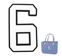 TOYORK Bag Charms for Bogg Bag,Decorative Bog bag Accessories Insert Number Charm for Original Bog Rubber Beach Tote White Number 6