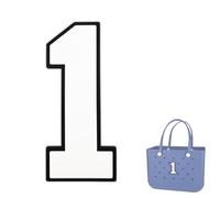 TOYORK Bag Charms for Bogg Bag,Decorative Bog bag Accessories Insert Number Charm for Original Bog Rubber Beach Tote White Number 1