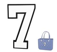 TOYORK Bag Charms for Bogg Bag,Decorative Bog bag Accessories Insert Number Charm for Original Bog Rubber Beach Tote White Number 7