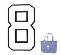 TOYORK Bag Charms for Bogg Bag,Decorative Bog bag Accessories Insert Number Charm for Original Bog Rubber Beach Tote White Number 8