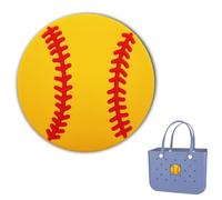 TOYORK Bogg Bag Accessories - Decorative Charms Yellow Baseball Insert for Beach Tote - Rubber Beach Accessories